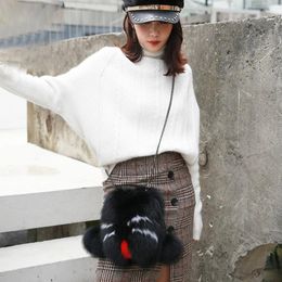 Waist Bags Genuine Fur Bag At The Counter Imported Whole Grass Small Monster One-shoulder Cross Shoulder Female