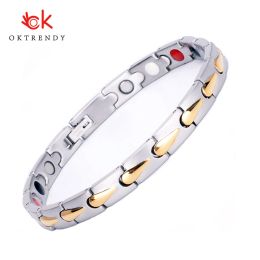 Strands Oktrendy Accessories Women Stainless Steel Magnetic Bracelet Adjustable Handmade Chain Bracelet Femme 2019