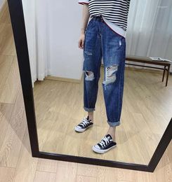 Women's Jeans Pants Y2k Guangdong Button Middle Age All Season Regular Pockets Store Panic Buying