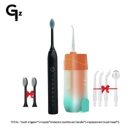 Heads Sonic Electric toothbrush and oral rechargeable oral irrigator combination oral rinse with tongue thread White White House gift
