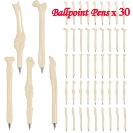 30Pcs Bone Shape Ballpoint Pen Writing Supplies Gifts School Office Stationery Blue Black Refill