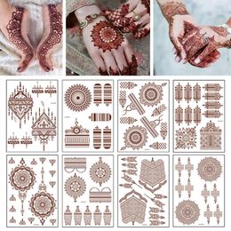 Sticker Brownish-red Temporary Fake Tattoo Lace Floral Totem Long Lasting Body Art Waterproof Tattooing