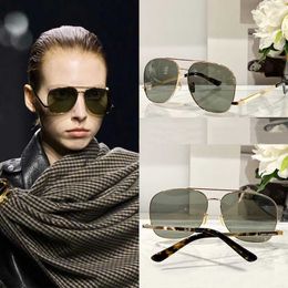 Women Designer Metal Sunglasses SL653 Luxury Metal Sunglasses Nylon Lenses Silver Double Bridge Metal Frame Low Set Mirror Legs Metal Nose Pads UV400 Lady Glasses