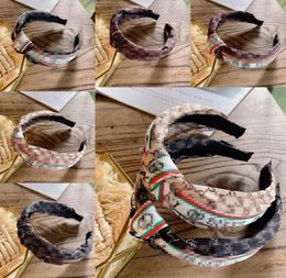 Hair Bands Women Simple Letter Stripe Bow Knot Hairband Solid Cross Knot Hair Head Hoop Korea Simple Sweet Girls Headband Accessor6318056