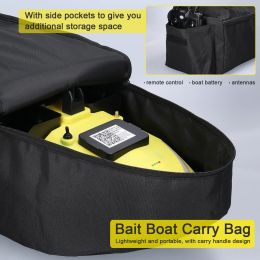 Accessories Carry Bag for Fishing Bait Boat Wear Resistant Oxford Fabric Storage Bag Handbag with Side Pouch Zipper Fishing Accessories