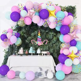 Party Decoration 138Pcs/Set Purple Macaron Balloon Garland Arch Kit Confetti Latex Balloons Wedding Decor Birthday