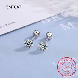 Stud Earrings Real 0.4-4 Carat Moissanite For Women Man Top Quality S925 Sterling Silver Screw Ball Ear Studs Jewellery