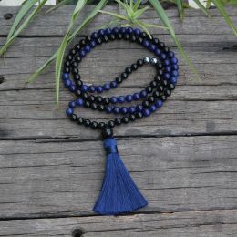 Necklaces 100% 8mm, 6mm, 4mm, Natural Beads, Lapis, Black Onyx, JapaMala, Yoga Necklace, Spiritual Jewelry, Meditation, 108 Mala Beads