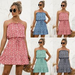 Casual Dresses 2024 Sexy Floral Dress Wipe A Bosom Tube Top