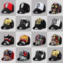 Wholesale Adult Summer Sun Hats Men Cool Hiphop Punk Rock Truck Cap Women Fashion Mesh Baseball Caps 240411