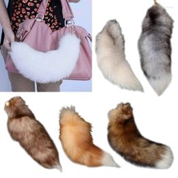 Keychains Plush- Tail Keychain Furry Animal Keyring 40cm Key-Pendant Pompoms Holder Bag-Decor