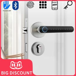 Control Biometrics Fingerprint Smart Door Handle Locks Password Electric Digital APP for Home