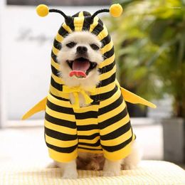 Dog Apparel Pet Clothing Autumn Winter Small Medium Large Cat Cartoon Cute Little Bee Supplies Accessories