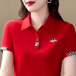 Polo Shirt Women's Summer Designer Lapel Short Sleeve T-shirt 2023 New Fashion Embroidered Thin T-shirt Golf Shirt Women