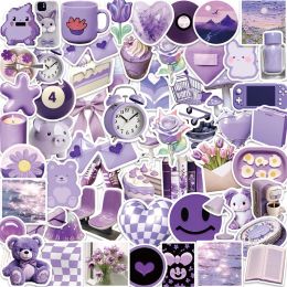 10/30/56PCS Cartoon Purple PVC Aufkleber Ästhetische Kinderkinderkörper -Dekoration Scrapbooking Stationery School Vorräte für Kinder