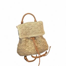 2024 Summer New Dual-Use Backpack Straw Bag Stylish Good Texture Woven Beach Casual Women's Bag j3TV#