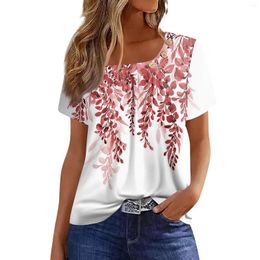 Women's T Shirts Summer Tops For Women Print O-Collar Short Sleeve Comfy Womens Fashionable And Simple