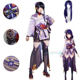 Anime Costumes Raiden Ei Cosplay Genshinimpact Raiden Ei Cosplay Come Sexy Suits Wig Shoes Hallown Party Women Full Set Anime Outfits Y240422