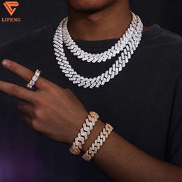 Fashion 925 Sterling Sliver Pass the Diamond Test Cuban Link Chain Jewellery Men Iced Out Moissanite Cuban Bracelet