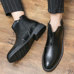 Casual Shoes Platform High Top Autumn Small Leather Fashion Trend Versatile Japan Korean Business Suit Men