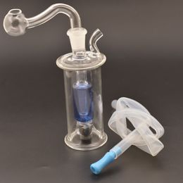 Wholesale Colourful Cheap LED Light water dab rig Bong Pyrex Mini Hookah glass Oil burenr pipes with smoking bowl and silicone straw hose