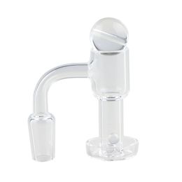 Flat Top Terp Slurper Smoking Quartz Banger Clear Joint 10/14mm with 6mm Quartz Pearls for Water Bong Dab Rig