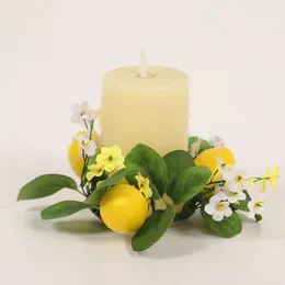 Decorative Flowers Wreath Candle Ring Flower Spring Greenery Garland Set For Home Wedding Party Centerpiece Decoration