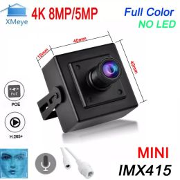 Lens Full Colour Night Vision XMeye 4K 8MP 5MP IMX415 door Metal H.265+ Face Detection ONVIF Audio Mini POE IP Surveillance Camera