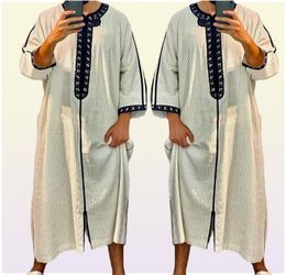 Ethnic Clothing Style Abaya Islam Men Robe Muslim Dresses Djellaba Homme Stripe Print Shirts Arabic Dress Men039s ClothingEthni3789209