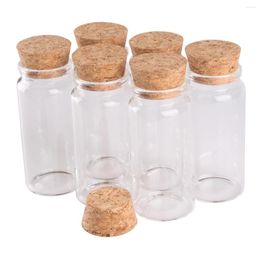 Storage Bottles 6 Pieces 60ml Size 37x80x27mm Small Glass Candy Jars With Cork Stopper Lids Wishing For Wedding Favours