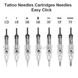 Machines Microblading Disposable Sterilised Tattoo Needle Permanent Makeup Cartridge Needles 1R/3R/5R/7R Agulha Easy Click Machine Needle