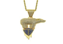 Glacier Polar Bear Pendant Necklace Men's Overbearing Item Firmware Gold Necklace er Chain Mens Hiphop Iced Out Jewellery Gold Chain5572495