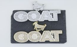 Iced Out Bling Hip Hop Men pendant Jewellery Full Paved Baguette CZ Animal Bail 5A Cubic Zirconia CZ GOAT Pendants Necklace9006274