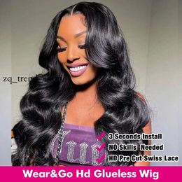 Glueless Wig Human Hair Ready to Wear and Go Preplucked 4x4 Body Wave Transparent Wigs Human Hair No Glue Pre Cut Hairline 30