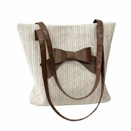 straw Shoulder Bag Durable Large Capacity Woven Handbags Purse Women j9mD#