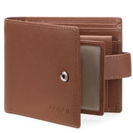 Wallets Men's Wallet 2023 New RFID Top Cowhide Short Money Clip Genuine Leather Wallet for Men Card Holder Coin Purse