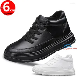 Casual Shoes Men's Sports Elevator Sneakers Chunky Heel Lift Insole For Height Increase 6cm