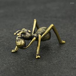 Decorative Figurines Mini Cute Vintage Brass Ant Statue Pocket Animal Emmet Sculpture Home Office School Desk Ornament Toy Gift