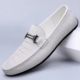 Casual Shoes Loafers Mens Handmade Genuine Leather Slip On Driving Flats Comfortable Moccasins Male Dress Footwear