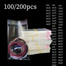 Bags 100/200 transparent selfadhesive bags, OPP plastic bags, sealable dried fruit gifts, storage bags for food and candy storage