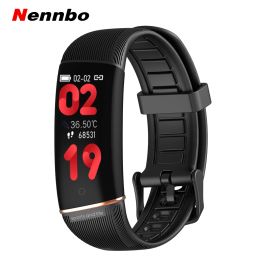 Wristbands Nennbo E98S New Smart Band Sports Waterproof Body Temperature Detection Bracelet Heart Rate Blood Pressure Healthy Wristbands