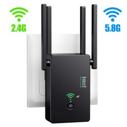 Routers 1200Mbps Wireless Router 2.4G&5GHz Dual Band WiFi Repeater Long Range WiFi Extender Breaks Walls Indoor Extender Easy Connect