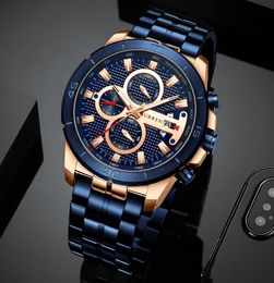 CURREN Business Men Watch Luxury Brand Stainless Steel Wrist Watch Chronograph Army Military Quartz Watches Relogio Masculino2180139