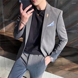 Men's Suits Casual Small Suit Coat Stylish Slim Handsome Set Hair Stylist British Style High-grade Two-piece Clothing