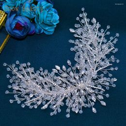 Hair Clips DZ116 Bridal Head Piece Wedding Headdress Rhinestone Headband Woman Ornaments Handmade Crystal Bridesmaid Headpiece