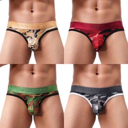 Summer Underpants Clear Tendon Briefs Men's Wild Camouflage U Convex Capsules Sexy Soft Skin-friendly Comfortable Underwear W0412 nderwear