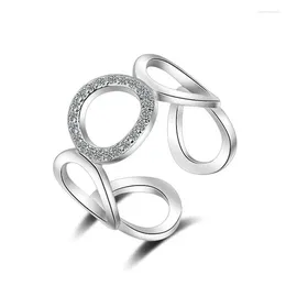 Cluster Rings 925 Sterling Silver Simple Minimalist Round Finger For Women Wedding Engagement Statement Jewellery SCR919