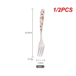 Forks 1/2PCS Dinnerware Portable Snack Cake Dessert Cute Cartoon Stainless Steel Lovely Fruit Fork Table Decoration 1 Piece