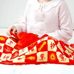 Blankets Cosy Home Decor Vibrant Chinese Year Blanket Super Soft Wear Resistant Washable Accessory With Non-fading Colour