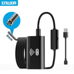 Cameras Wireless Industrial Endoscope Camera for iPhone Andorid Phones Endoscopy 720P WiFi Waterproof Inspection Car Sewer Camera 8mm